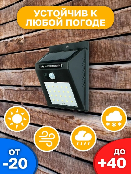 Solar Powered LED Wall Light-автономный уличный светильник