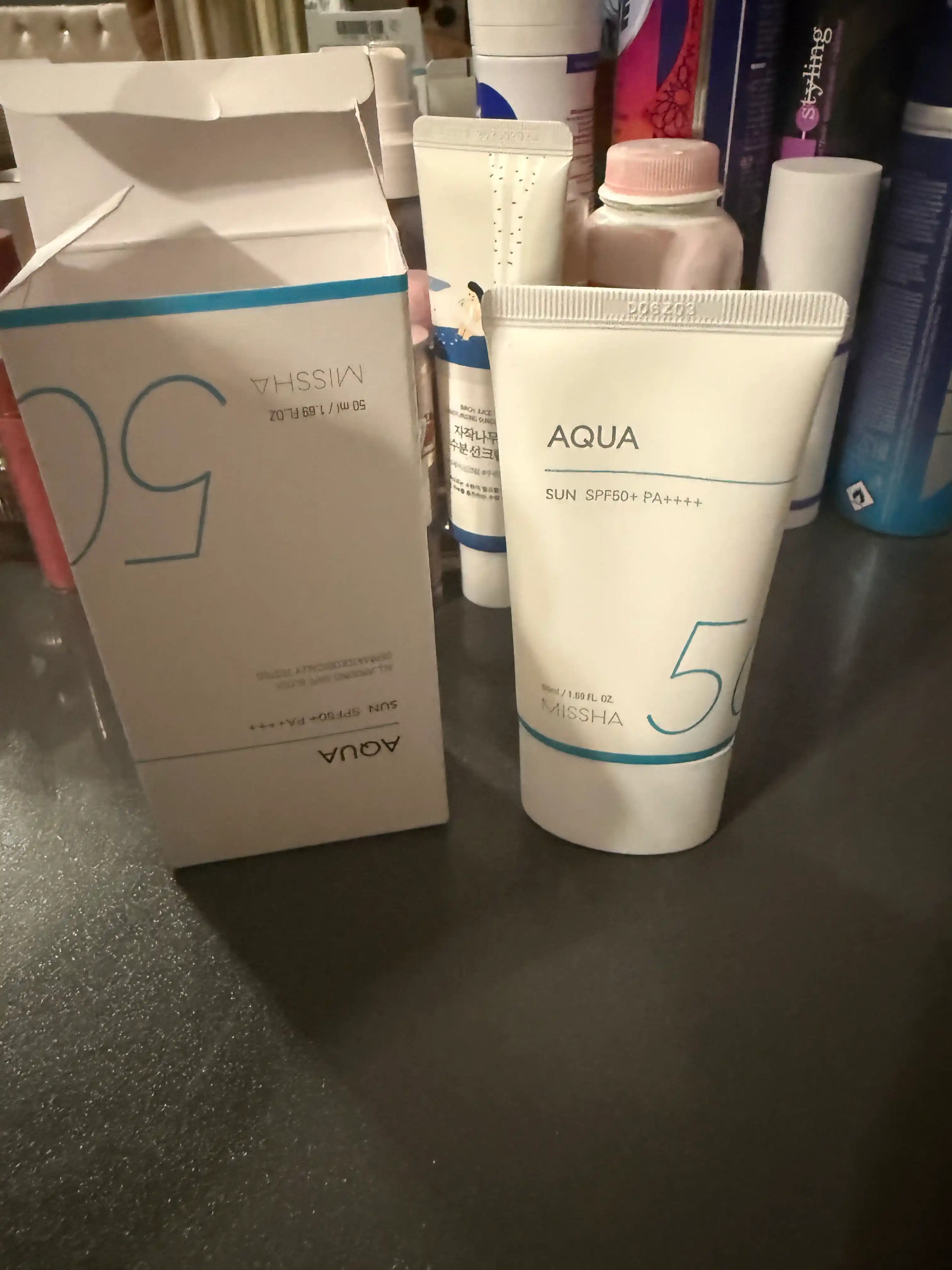 Namlovchi quyosh kremi Missha All Around Safe Block Aqua Sun SPF 50+ Pa++++