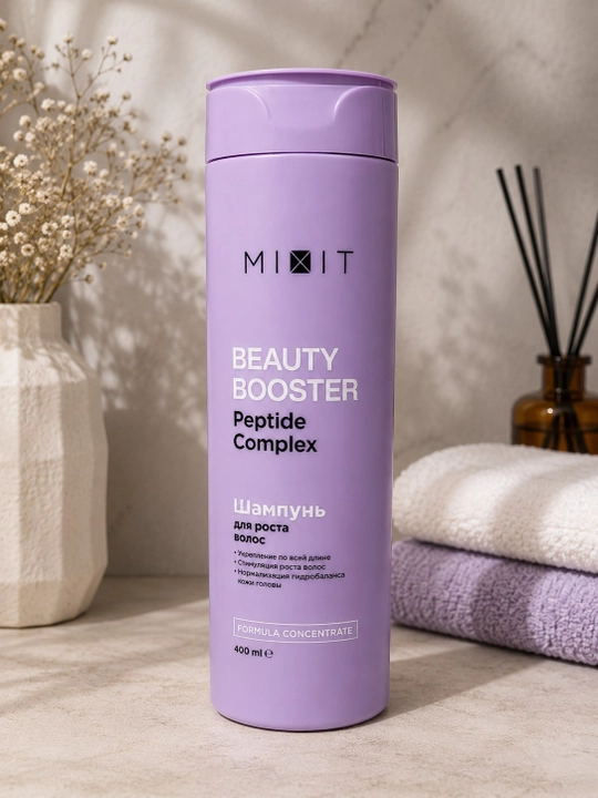 MIXIT Beauty Booster Peptide Complex Shampoo — peptid kompleksli shampun, 400 ml - 