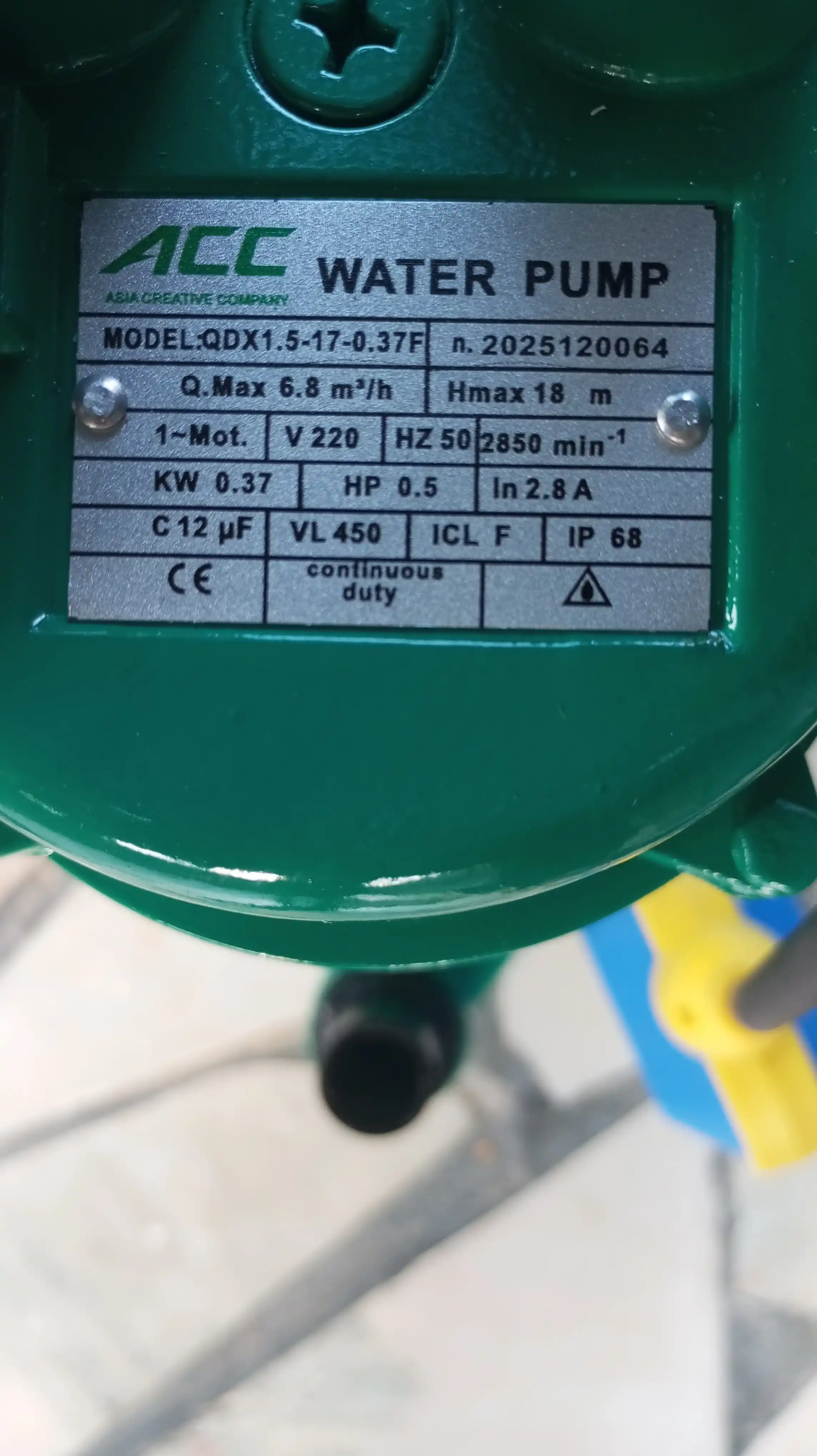 Насос погружной ACC QDX1.5-17-0.37