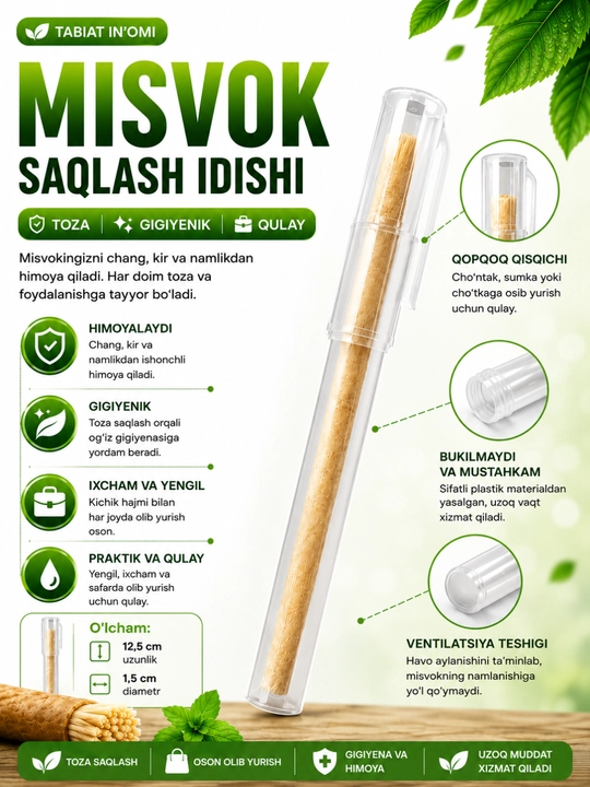 Misvok tabiiy oqartiruvchi tish cho'tkasi