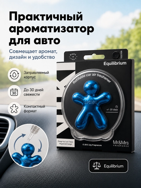 Mr&Mrs Fragrance Niki Classic ароматизатор для авто, Forester/Equilibrium