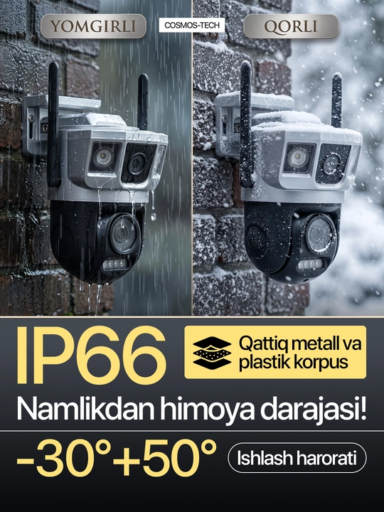 Hikvision V380  ko‘cha 4G kameralari burilish imkoniyati, quyosh paneli va tungi ko‘rish