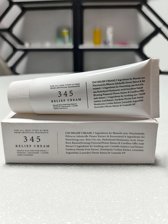 345 Relief Cream, namlantiruvchi va tiklovchi, sentella va seramidlar bilan, 50 ml