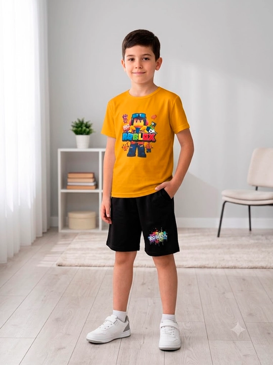 O‘g‘il va qiz bolalar uchun Roblox futbolka va shorti jamlanmasi - 