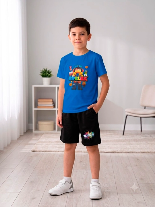 O‘g‘il va qiz bolalar uchun Roblox futbolka va shorti jamlanmasi - 
