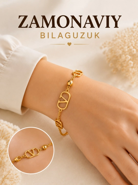 Ayollar bilaguzugi, zamonaviy nafis braslet, oltin rang