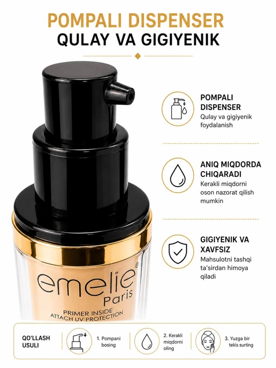 Тональный крем для лица Emelie SPF, стойкий, матовый эффект и ровное покрытие