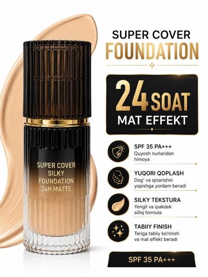Тональный крем для лица Emelie SPF, стойкий, матовый эффект и ровное покрытие - 