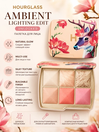 Hourglass Ambient Lighting Edit Unlocked Deer Многофункциональная палетка для лица - 