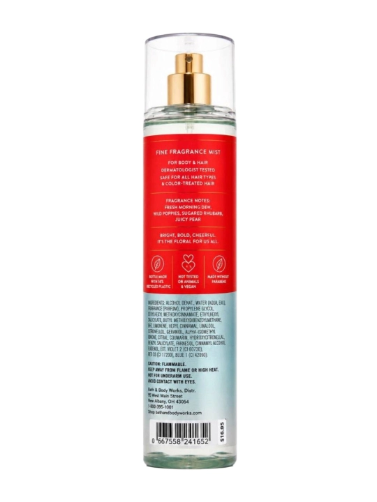 Bath &Body Works tana va soch uchun xushbo'y sprey Poppy/Open Sky/Japanese Cherry Blossom