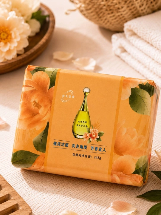 Parfyumeriya iforli qattiq kosmetik sovun, qo'l va tana uchun, gul hidli, 248 g, premium