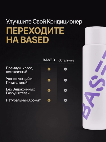 Мужской кондиционер BASED для всех типов волос, увлажняющий, 250мл