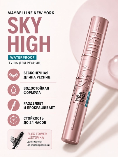 Maybelline Lash Sensational Sky High Mascara Тушь для ресниц - 