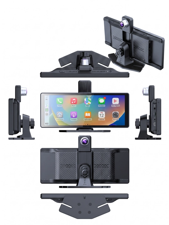 4K avtomobil videoregistratori, 10.26" ekran, GPS, Apple CarPlay va Android Auto