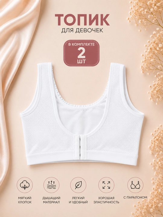 Топик для девочек, комплект из 2 шт, Freesize
