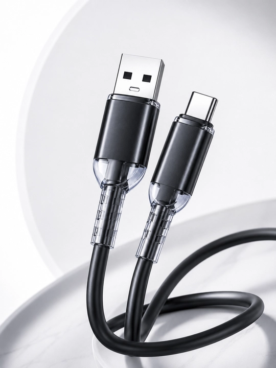 USB Type-C 3.0 kabeli, 6A, mustahkam, tez zaryadlash va ma’lumot uzatish uchun