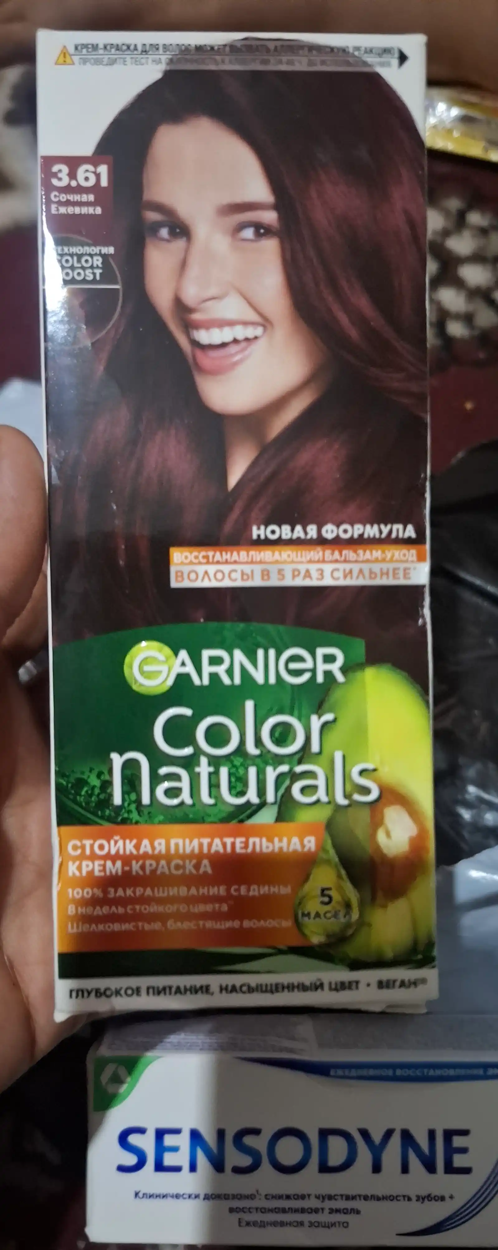 Soch bo'yog'i Garnier Color Naturals, ton 3.61 Juicy Blackberry, 110 ml