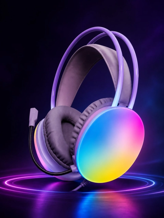 Игровые наушники с RGB-подсветкой и микрофоном, для ПК / PS / ноутбука