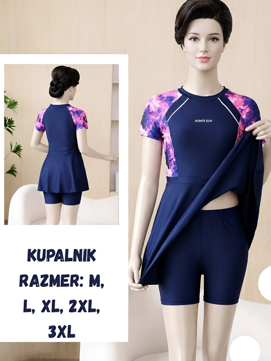Ayollar uchun ikki qismli cho'milish kiyimi, razmer L,XL,2XL,3XL,4XL, bir o'lcham kichik