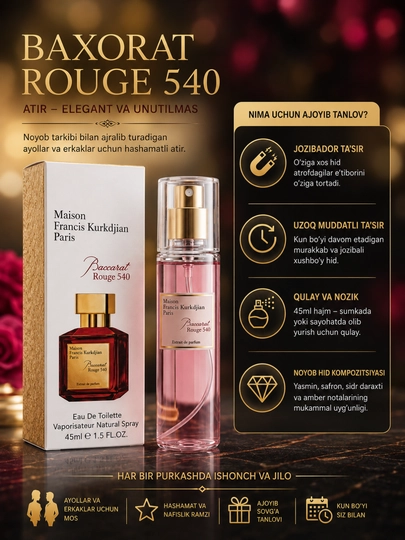Maison Francis Kurkdjian Baccarat Rouge 540 женский парфюм, парфюм вода, 100 мл, 45 мл - 