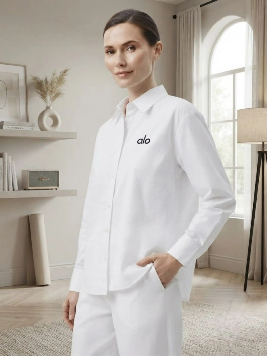 Классическая белая женская рубашка, размеры S, M, L, XL