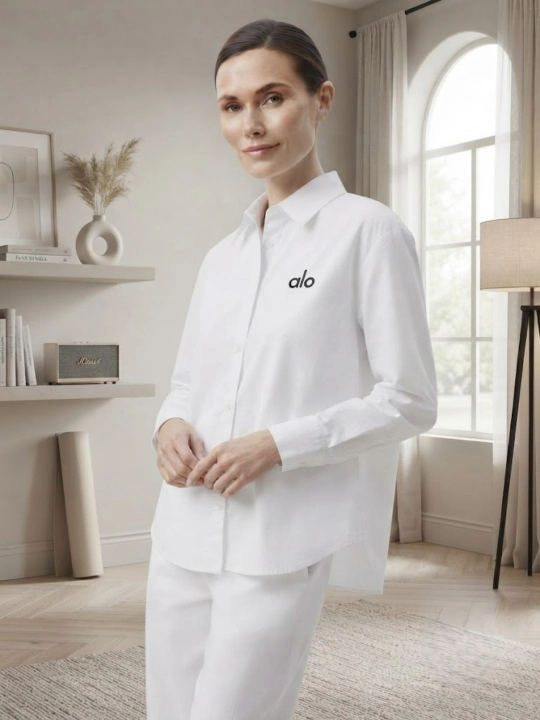 Классическая белая женская рубашка, размеры S, M, L, XL