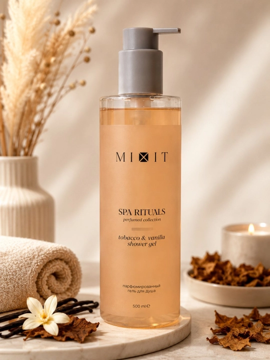 MIXIT SPA Rituals Tobacco & Vanilla Shower Gel - dush uchun tamaki iforli gel, 500 ml - 