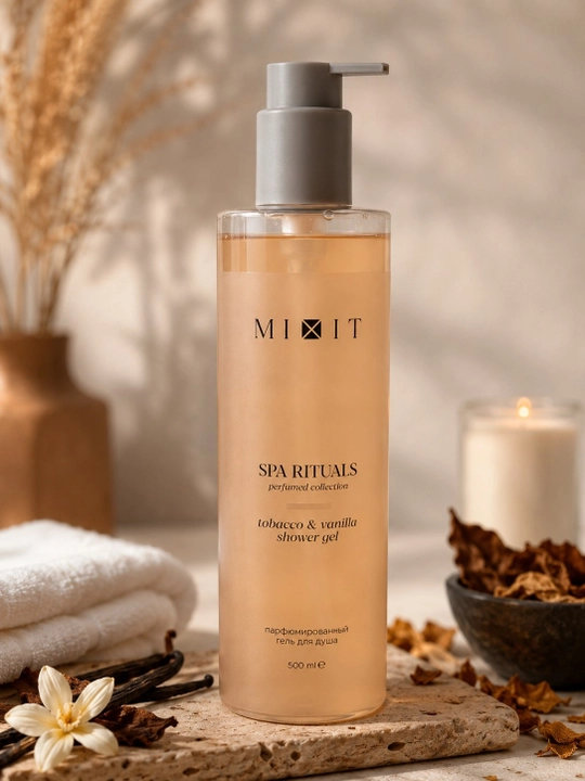 MIXIT SPA Rituals Tobacco & Vanilla Shower Gel - dush uchun tamaki iforli gel, 500 ml