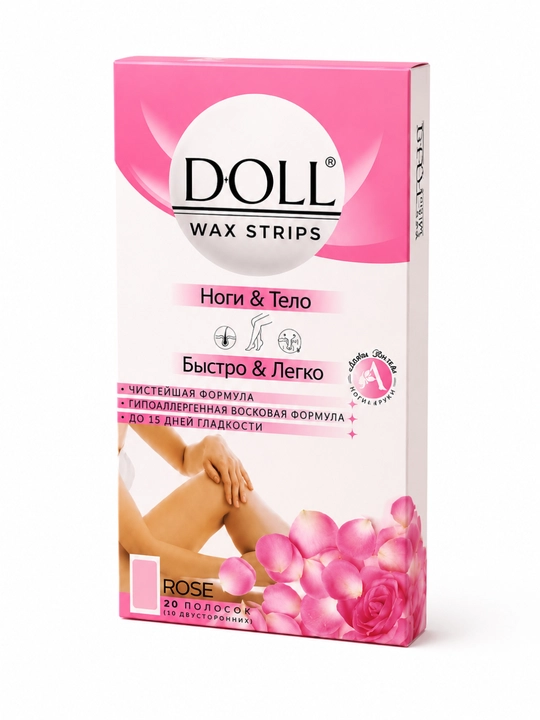 Восковая бумага для депиляции тела и лица "Doll", 20 штук