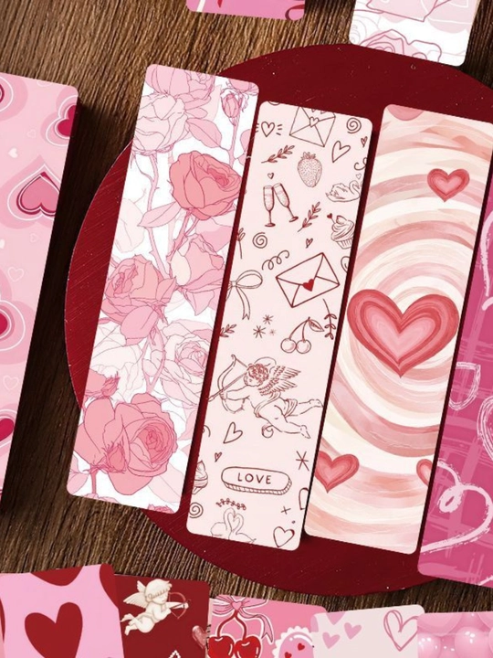 Картонные закладки для книг bookmark набор из 6 штук, разные дизайны, случайный выбор