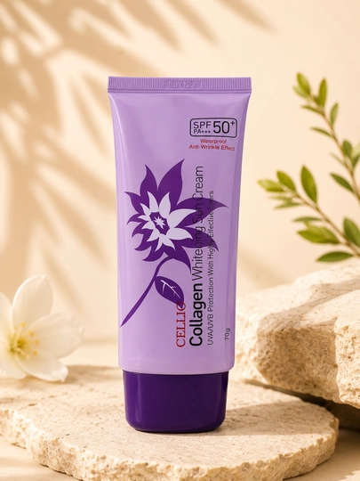Quyoshdan himoyalash yuz kremi CELLIO Collagen White, SPF 50+, 70 g