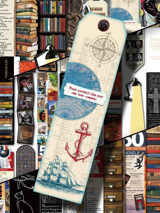 Картонные закладки для книг bookmark набор из 6 штук, разные дизайны, случайный выбор