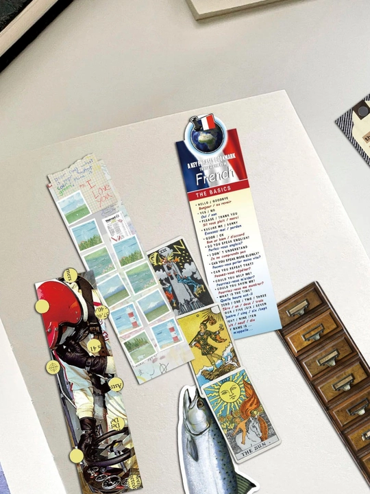 Картонные закладки для книг bookmark набор из 6 штук, разные дизайны, случайный выбор