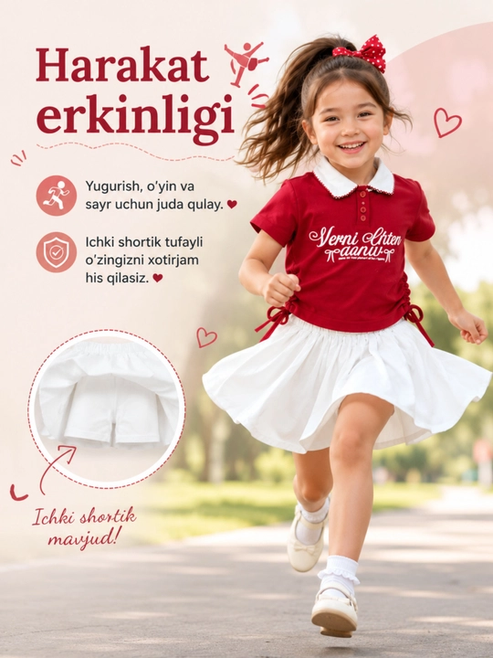 Bolalar uchun SET – Ko'ylak + Yubka