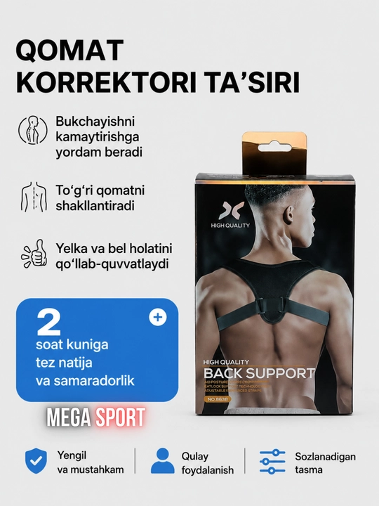 Kundalik foydalanish uchun qomatni to‘g‘rilovchi moslama