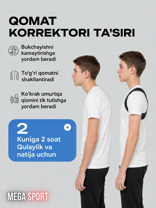 Kundalik foydalanish uchun qomatni to‘g‘rilovchi moslama