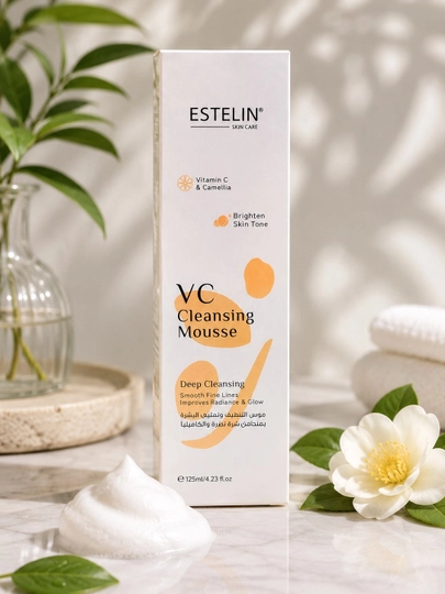 ESTELIN VC Cleansing Mousse — C vitamini va kameliya ekstrakti qo‘shilgan yuz uchun muss, 125 ml - 