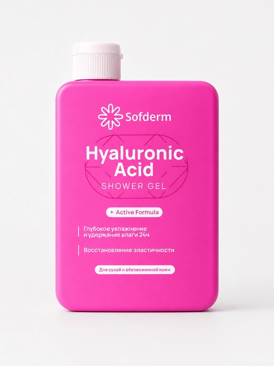 Dush uchun namlantiruvchi gel Sofderm Hyaluronic Acid gialuron kislotali, atir, 150 ml
