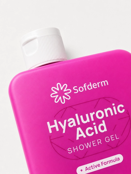 Dush uchun namlantiruvchi gel Sofderm Hyaluronic Acid gialuron kislotali, atir, 150 ml
