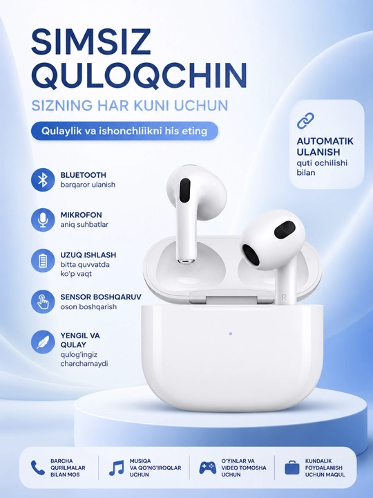 Беспроводные наушники Dsaila Air Pro3, без вакуума, для iOS и Android, шумоподавление - 