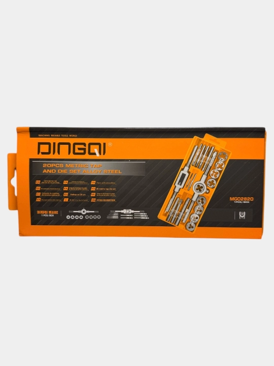 Dingqi MG02820 metchik va plashkalar to‘plami, 20 dona, legirlangan po‘lat, metrik rezba