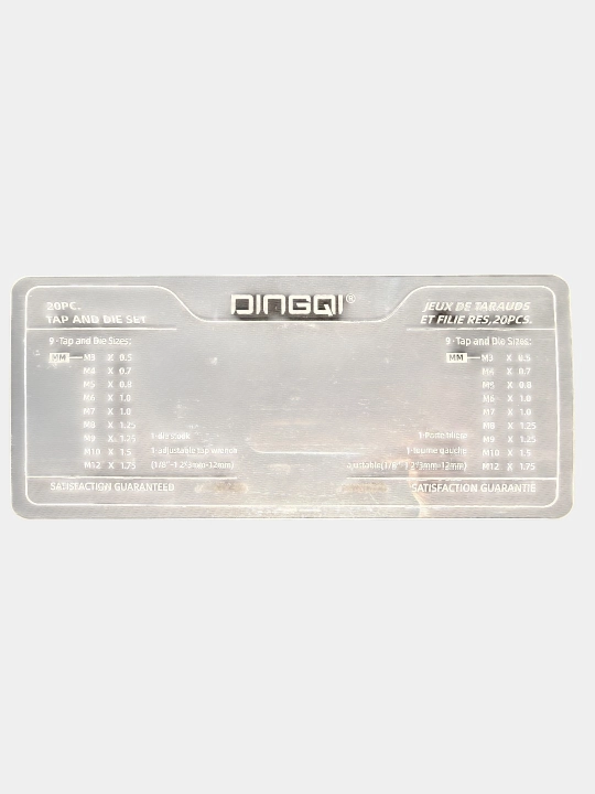 Dingqi MG02820 metchik va plashkalar to‘plami, 20 dona, legirlangan po‘lat, metrik rezba