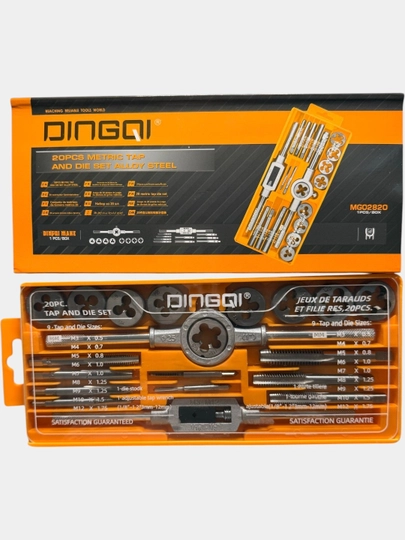 Dingqi MG02820 metchik va plashkalar to‘plami, 20 dona, legirlangan po‘lat, metrik rezba