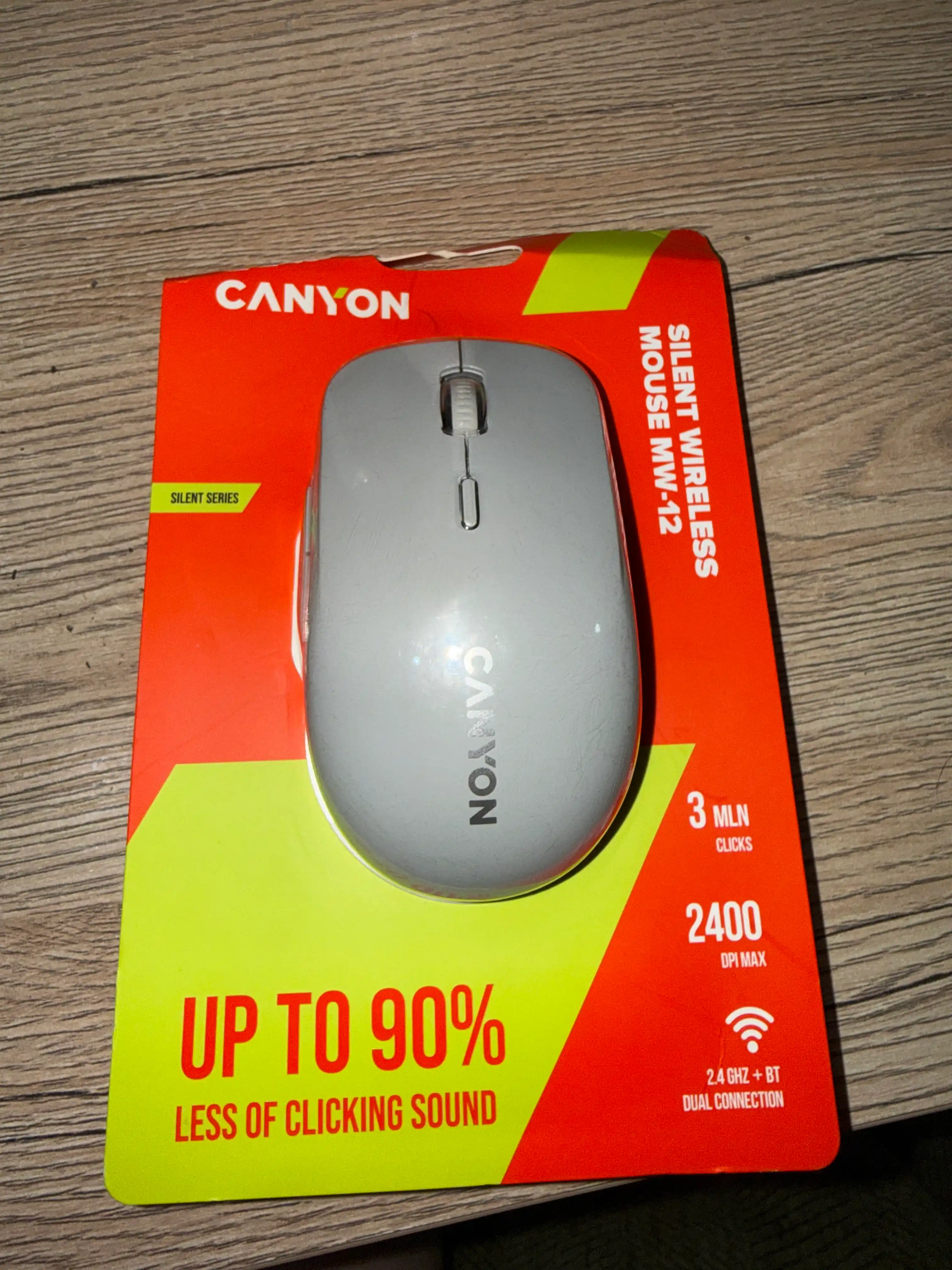 Simsiz sichqoncha  Canyon MW-12, Dual Mode, Bluetooth, 2.4GHz, ovozsiz