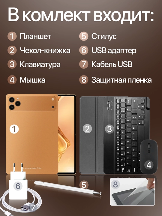 Планшет 17 PRO Max — современное устройство на базе Android с 16 ГБ 1 ТБ