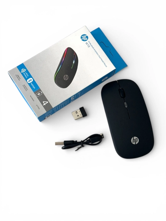 W10 HP simsiz kompyuter sichqonchasi, shovqinsiz, RGB, Bluetooth