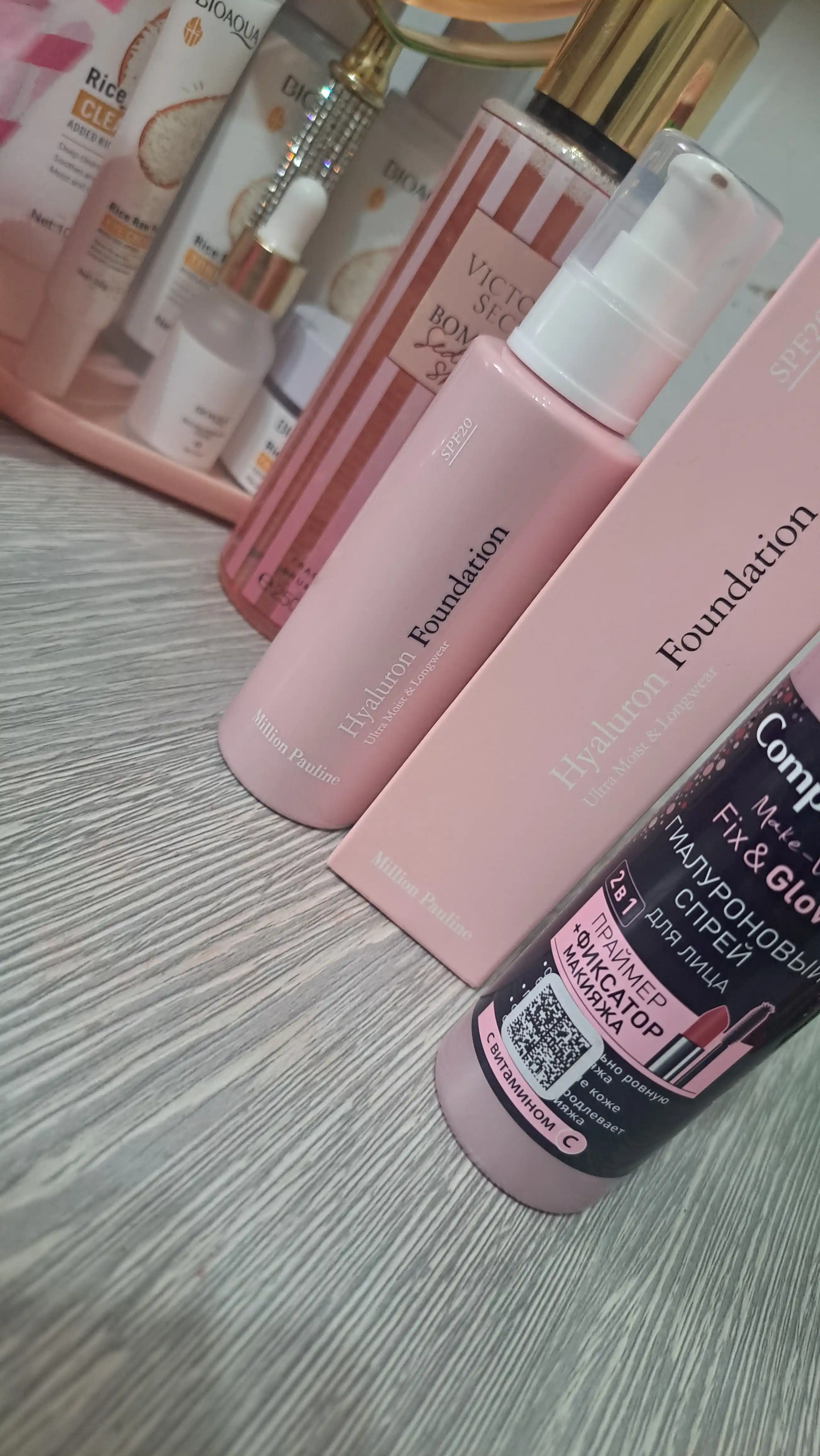 Спрей для тела, Парфюмированная Victorias Secret, Aqua Kiss Rush, Shimmer, Mist, 250 мл