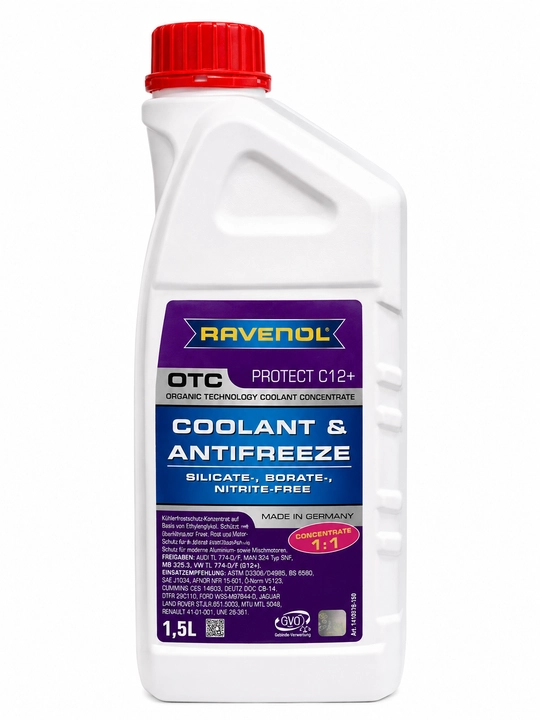 Antifriz RAVENOL HTC Protect MB 325.0 kontsentrat 1,5 litr, ko'k sovutish suyuqligi