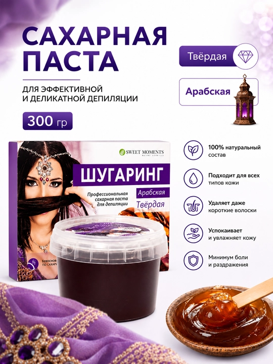 Шугаринг Sweet Moments Арабская, сахарная паста твёрдая , 300 г - 